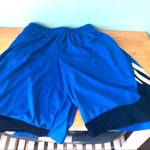 Blue adidas large basketball shorts no stains or tears like new smoke free home